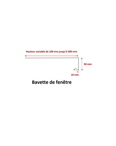 Bavette de Fenêtre en Aluminium  retomber 30/10