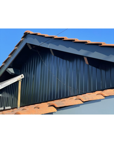 Bandeau de rive 2 plis sur mesure en aluminium RAL 7016