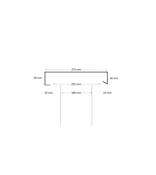couvertine alu ouverture 275 mm