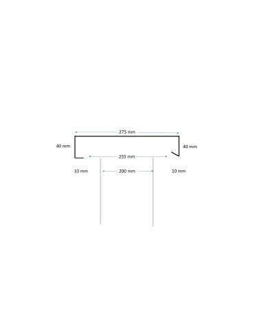 Couvertine acier en Couleur ouverture 275 mm