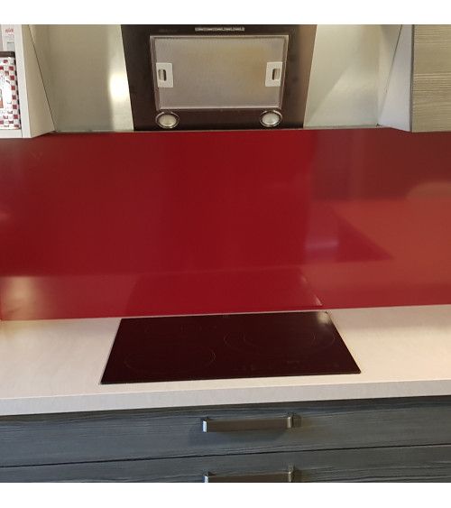 Crédence Aluminium Rouge Pourpre / RAL 3004/ Fond de Hotte