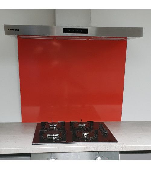 Crédence Aluminium Rouge Signalisation / RAL 3020/ Fond de Hotte