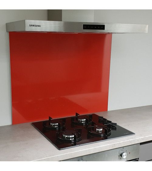 Crédence Aluminium Rouge Signalisation / RAL 3020/ Fond de Hotte