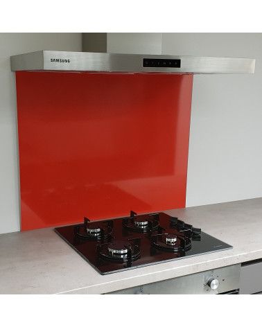 Crédence Aluminium Rouge Signalisation / RAL 3020/ Fond de Hotte