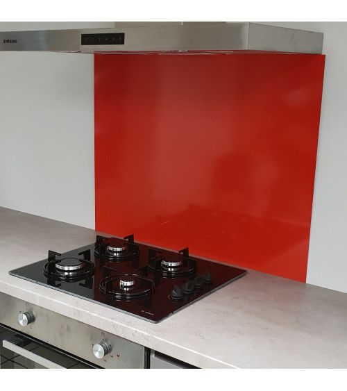 Crédence Aluminium Rouge Signalisation / RAL 3020/ Fond de Hotte