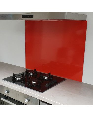 Crédence Aluminium Rouge Signalisation / RAL 3020/ Fond de Hotte